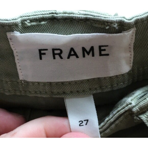 Frame Pants Women's Size 27 Green Tapered Leg Cotton Blend - Picture 3 of 8